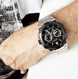  Shop Authentic Hugo Boss Supernova Chronograph Black Dial Silver Steel Strap Watch for Men - 1513359 - Luxxuri