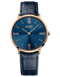  Shop Authentic Hugo Boss Jackson Blue Dial Black Leather Strap Watch for Men - 1513371 - Luxxuri