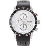  Shop Authentic Hugo Boss Rafale Chronograph Quartz Silver Dial Black Leather Strap Watch For Men - 1513403 - Luxxuri