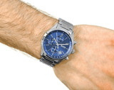  Shop Authentic Hugo Boss Grand Prix Blue Dial Silver Steel Strap Watch for Men - 1513478 - Luxxuri
