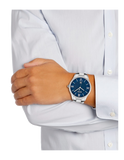  Shop Authentic Hugo Boss Governer Blue Dial Silver Steel Strap Watch for Men - 1513487 - Luxxuri