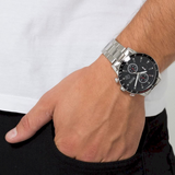  Shop Authentic Hugo Boss Rafale Chronograph Black Dial Silver Steel Strap Watch for Men - 1513509 - Luxxuri