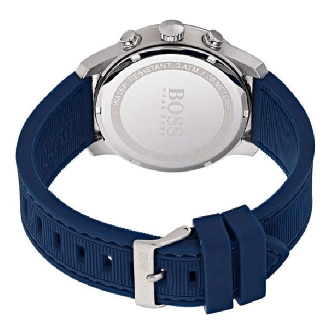 Hugo Boss Professional Chronograph Blue Dial Blue Silicone Strap Watch for Men - 1513526