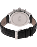 Hugo Boss Companion Black Dial Black Leather Strap Watch for Men - 1513543