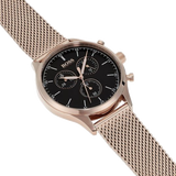 Shop Authentic Hugo Boss Companion Chronograph Black Dial Rose Gold Steel Strap Watch For Men - 1513548 - Luxxuri