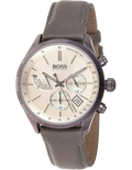  Shop Authentic Hugo Boss Grand Prix Silver Dial Grey Leather Strap Watch for Men - 1513603 - Luxxuri