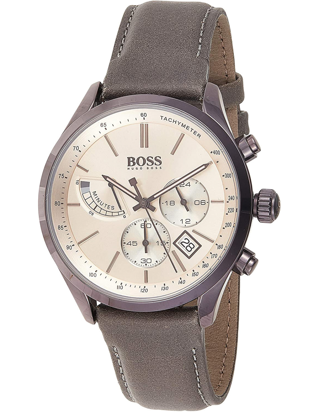  Shop Authentic Hugo Boss Grand Prix Silver Dial Grey Leather Strap Watch for Men - 1513603 - Luxxuri