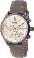  Shop Authentic Hugo Boss Grand Prix White Dial Grey Leather Strap Watch for Men - 1513633 - Luxxuri