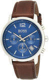  Shop Authentic Hugo Boss Attitude Blue Dial Brown Leather Strap Watch for Men - 1513606 - Luxxuri