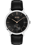  Shop Authentic Hugo Boss Corporal Black Dial Black Leather Strap Watch for Men - 1513638 - Luxxuri