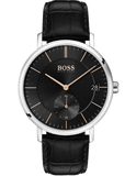  Shop Authentic Hugo Boss Corporal Black Dial Black Leather Strap Watch for Men - 1513638 - Luxxuri
