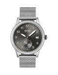 Hugo Boss Legacy Grey Dial Silver Mesh Bracelet Watch for Men - 1513673