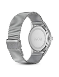 Hugo Boss Legacy Grey Dial Silver Mesh Bracelet Watch for Men - 1513673