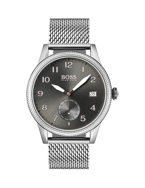  Shop Authentic Hugo Boss Legacy Grey Dial Silver Mesh Bracelet Watch for Men - 1513673 - Luxxuri