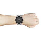  Shop Authentic Hugo Boss Peak Black Dial Silver Steel Strap Watch for Men - 1513762 - Luxxuri