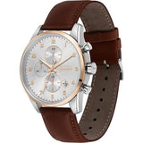  Shop Authentic Hugo Boss Skymaster White Dial Brown Leather Strap Watch for Men - 1513786 - Luxxuri