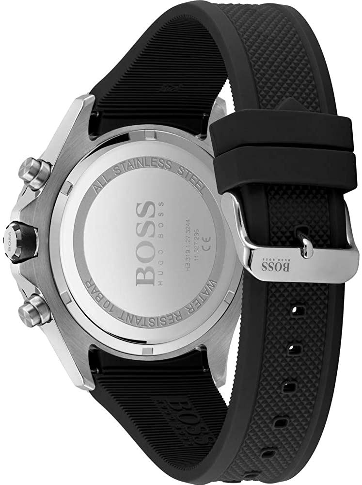  Shop Authentic Hugo Boss Globetrotter Black Dial Black Silicone Strap Watch for Men - 1513820 - Luxxuri