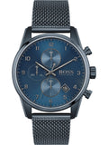  Shop Authentic Hugo Boss Skymaster Chronograph Blue Dial Blue Mesh Bracelet Watch for Men - 1513836 - Luxxuri