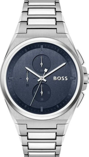  Shop Authentic Hugo Boss Steer Chronograph Blue Dial Silver Steel Strap Watch For Men - 1514048 - Luxxuri