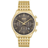  Shop Authentic Hugo Boss Gregor Chronograph Brown Dial Gold Steel Strap Watch For Men - 1514051 - Luxxuri