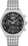  Shop Authentic Hugo Boss Gregor Chronograph Black Dial Silver Steel Strap Watch For Men - 1514082 - Luxxuri