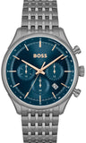  Shop Authentic Hugo Boss Gregor Chronograph Blue Dial Grey Steel Strap Watch For Men - 1514083 - Luxxuri