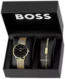  Shop Authentic Hugo Boss Horizon Quartz Black Dial Gold Mesh Bracelet Watch For Men - HB1513735 - Luxxuri