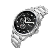  Shop Authentic Hugo Boss View Chronograph Black Dial Silver Steel Strap Watch For Men - 1514008 - Luxxuri
