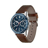  Shop Authentic Hugo Boss Allure Blue Dial Brown Leather Strap Watch for Men - 1513921 - Luxxuri