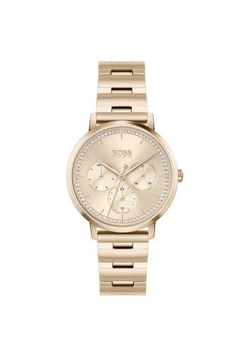  Shop Authentic Hugo Boss Prima Gold Dial Gold Steel Strap Watch for Women - 1502571 - Luxxuri