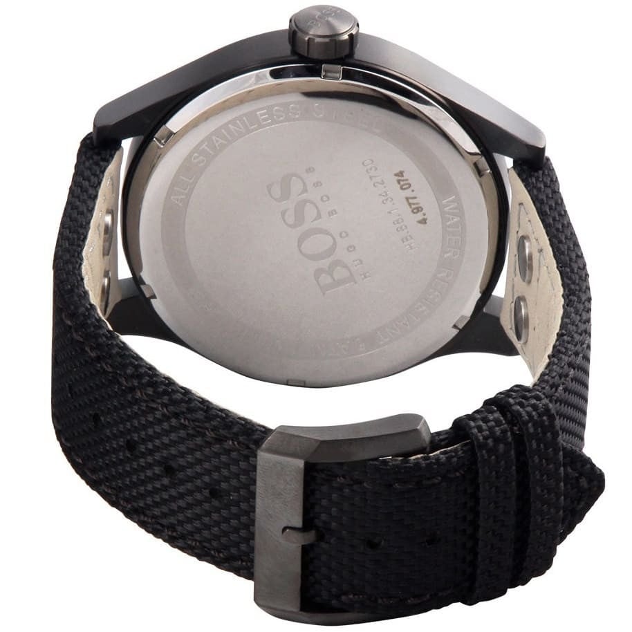  Shop Authentic Hugo Boss Aeroliner Chronograph Black Dial Black Leather Strap Watch For Men - 1513086 - Luxxuri