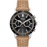  Shop Authentic Hugo Boss Allure Black Dial Brown Leather Strap Watch for Men - 1513964 - Luxxuri