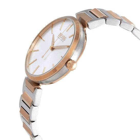  Shop Authentic Hugo Boss Allusion Quartz Silver Dial Two Tone Steel Strap Watch For Women - 1502417 - Luxxuri
