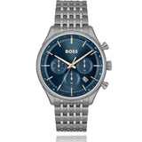  Shop Authentic Hugo Boss Gregor Chronograph Blue Dial Grey Steel Strap Watch For Men - 1514083 - Luxxuri