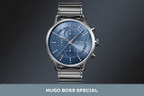  Shop Authentic Hugo Boss Architectural Blue Dial Grey Steel Strap Watch for Men - 1513574 - Luxxuri
