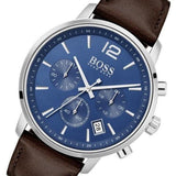  Shop Authentic Hugo Boss Attitude Blue Dial Brown Leather Strap Watch for Men - 1513606 - Luxxuri