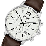  Shop Authentic Hugo Boss Attitude White Dial Brown Leather Strap Watch for Men - 1513609 - Luxxuri