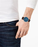  Shop Authentic Hugo Boss Attitude Blue Dial Brown Leather Strap Watch for Men - 1513606 - Luxxuri