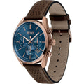  Shop Authentic Hugo Boss Champion Blue Dial Brown Leather Strap Watch for Men - 1513817 - Luxxuri