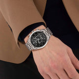  Shop Authentic Hugo Boss View Chronograph Black Dial Silver Steel Strap Watch For Men - 1514008 - Luxxuri