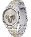  Shop Authentic Hugo Boss Gregor Chronograph Silver Dial Two Tone Steel Strap Watch For Men - 1514053 - Luxxuri