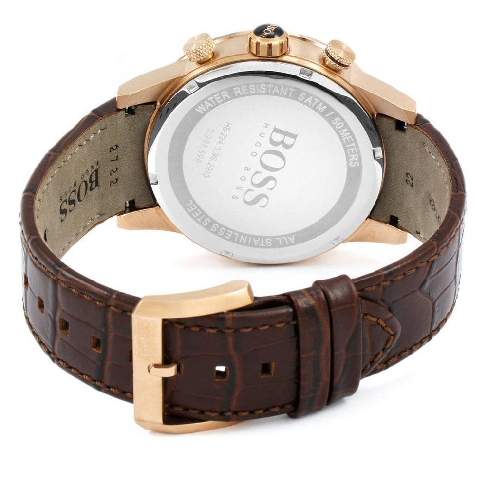  Shop Authentic Hugo Boss Rafale Chronograph Brown Dial Brown Leather Strap Watch For Men - 1513392 - Luxxuri