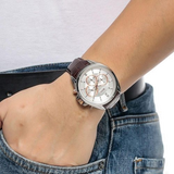  Shop Authentic Hugo Boss Driver Chronograph Silver Dial Brown Leather Strap Watch For Men - 1512881 - Luxxuri