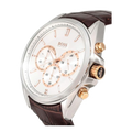 Hugo Boss Driver Chronograph Silver Dial Brown Leather Strap Watch For Men - 1512881