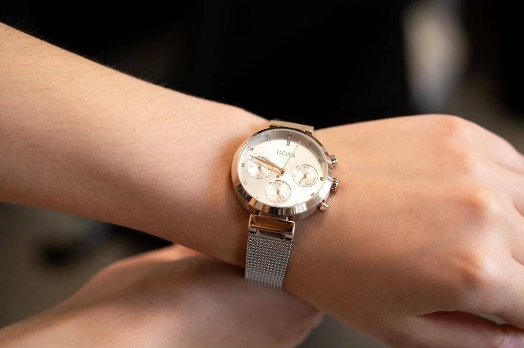  Shop Authentic Hugo Boss Flawless Silver Dial Silver Mesh Bracelet Watch for Women -1502551 - Luxxuri