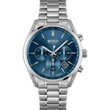  Shop Authentic Hugo Boss Champion Blue Dial Silver Steel Strap Watch for Men - 1513818 - Luxxuri