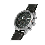  Shop Authentic Hugo Boss Aero Chronograph Black Dial Black Leather Strap Watch for Men - 1513770 - Luxxuri