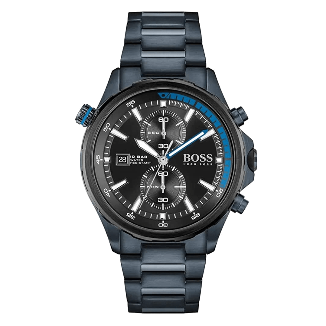  Shop Authentic Hugo Boss Globetrotter Black Dial Black Steel Strap Watch for Men - 1513824 - Luxxuri