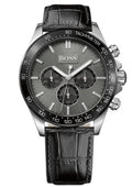  Shop Authentic Hugo Boss Ikon Grey Dial Black Leather Strap Watch for Men - 1513177 - Luxxuri