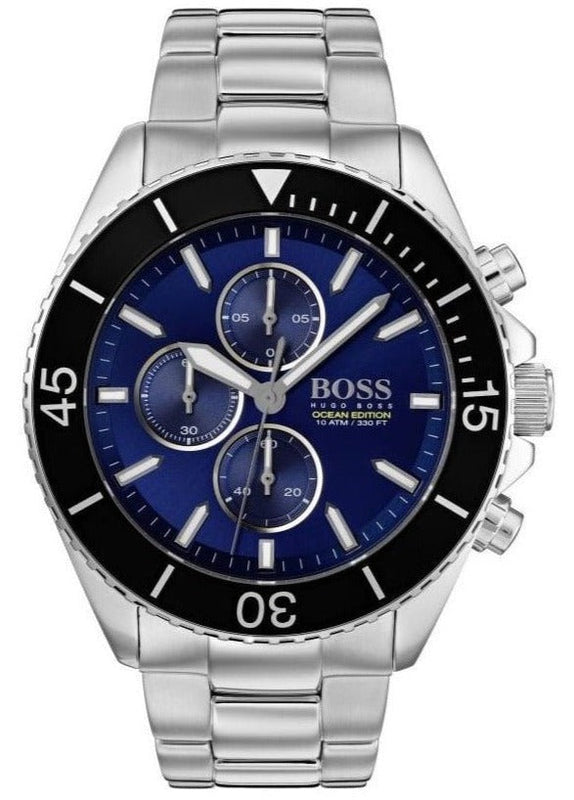  Shop Authentic Hugo Boss Ocean Edition Chronograph Blue Dial Silver Steel Strap Watch for Men - 1513704 - Luxxuri